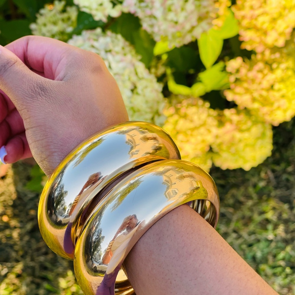 Gold Chunky Bangle Bracelets
